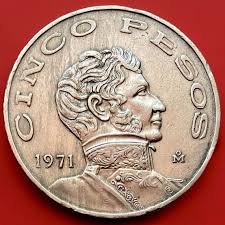 Moneda 5 Pesos Cuauhtémoc 1971